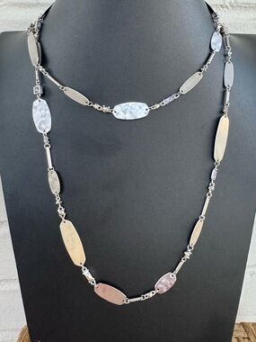 Kendra Scott Claret Silver Necklace with Lavender and Smoky Grey Gems